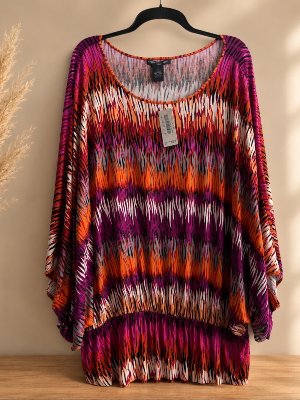Chelsea & Theodore Woman 1X Abstract Print Tunic Top NWT Vibrant